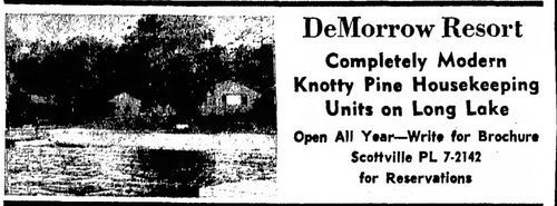 DeMorrow Resort (De Morrows Modern Housekeeping Cottages) - Fri Sep 3 1965 Ad (newer photo)